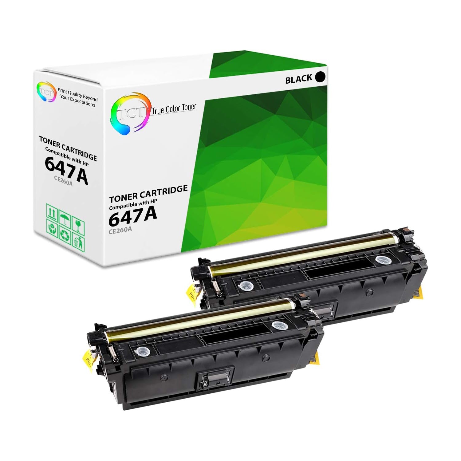 TCT Compatible Toner Cartridge Replacement for the HP 647A Series - 2 Pack Black
