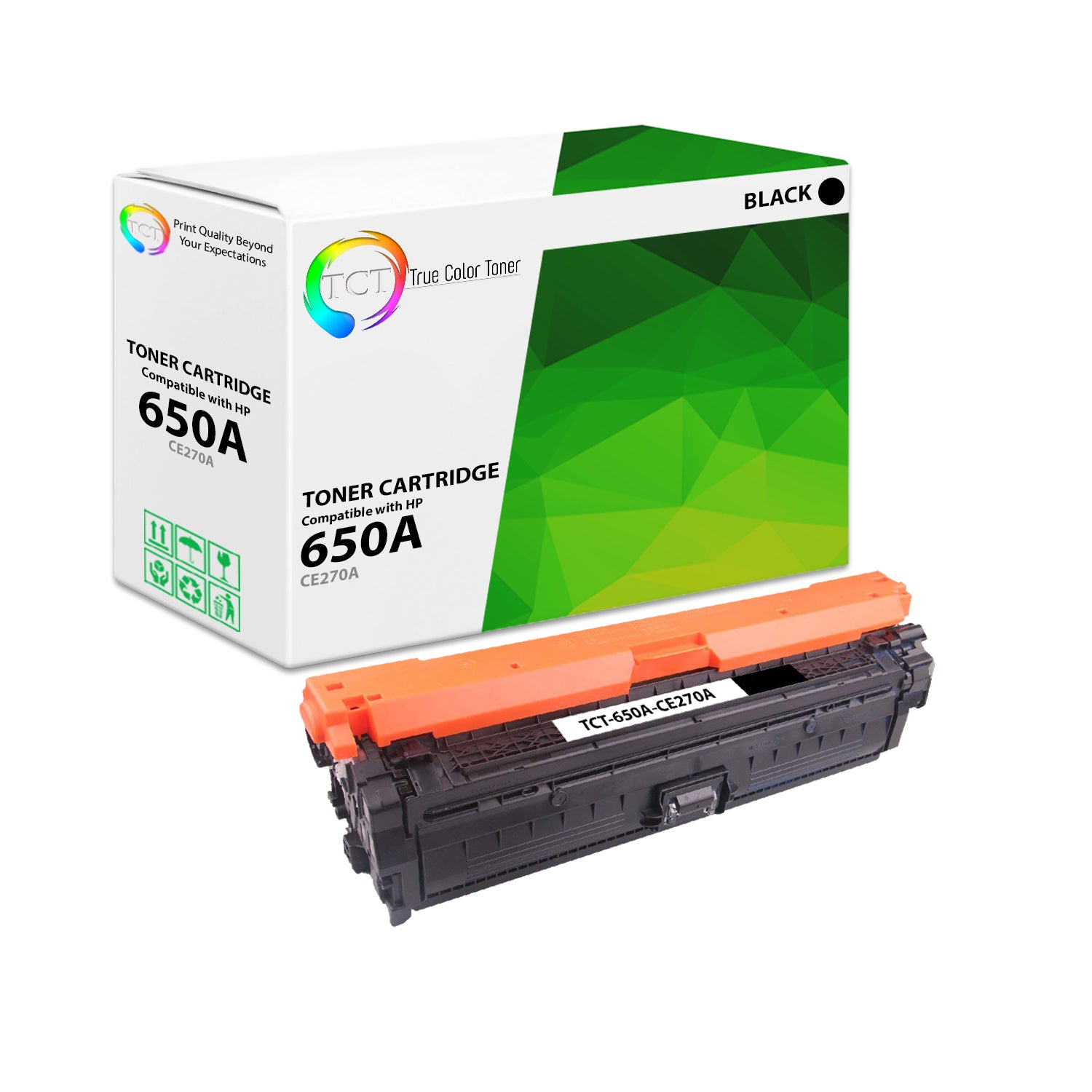TCT Compatible Toner Cartridge Replacement for the HP 650A Series - 1 Pack Black