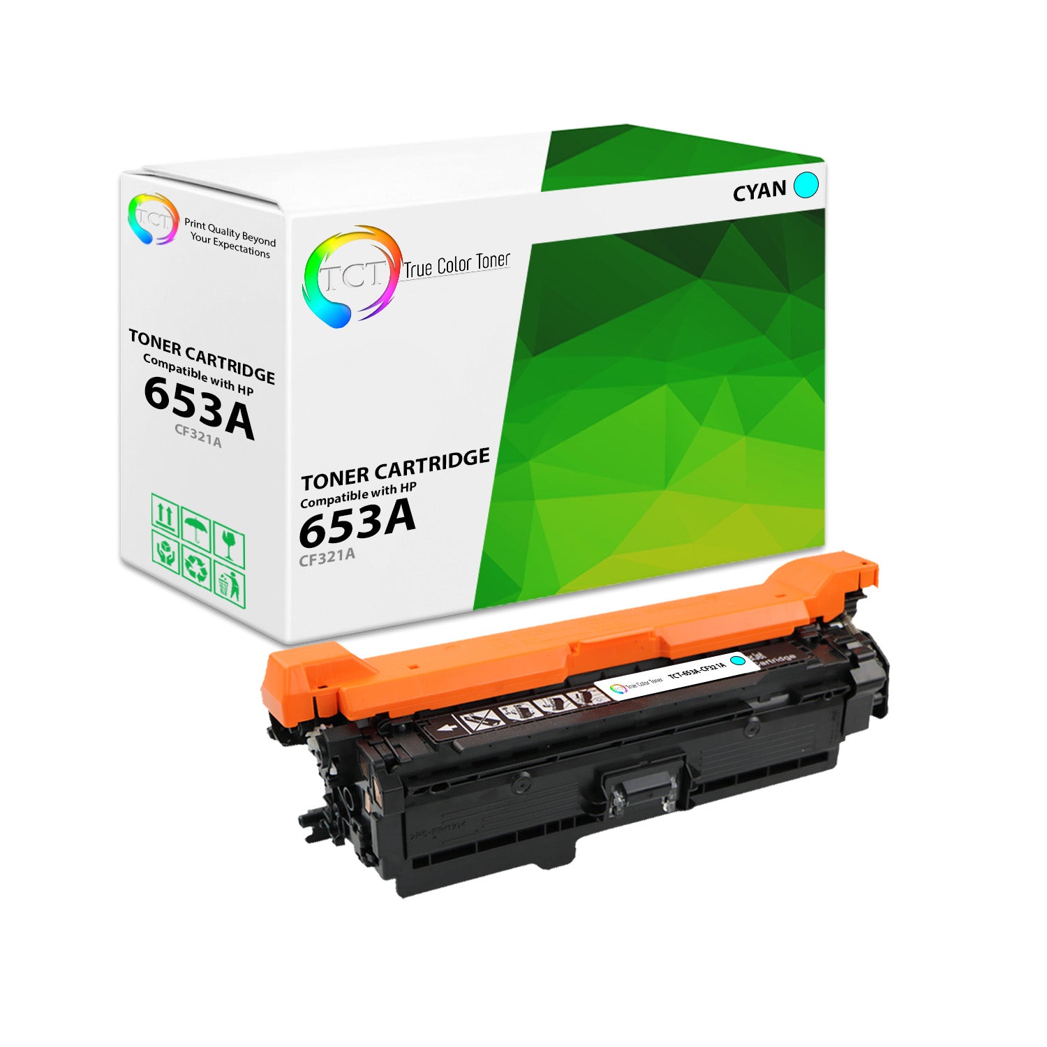 TCT Compatible Toner Cartridge Replacement for the HP 653A Series - 1 Pack Cyan