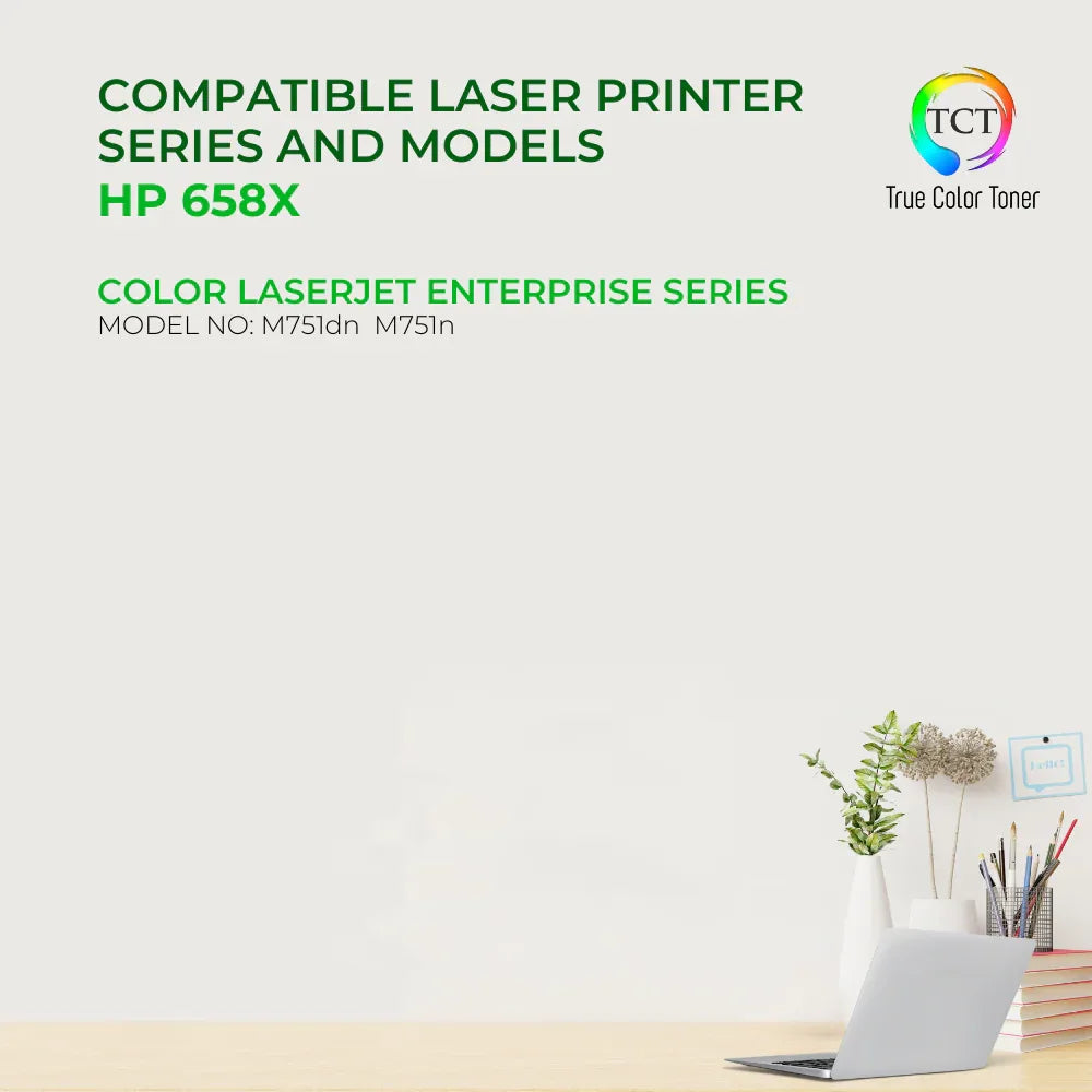 TCT 658X Black Toner Cartridge - Premium Compatible Replacement for HP 658X W2000X High Yield - True Color Toner