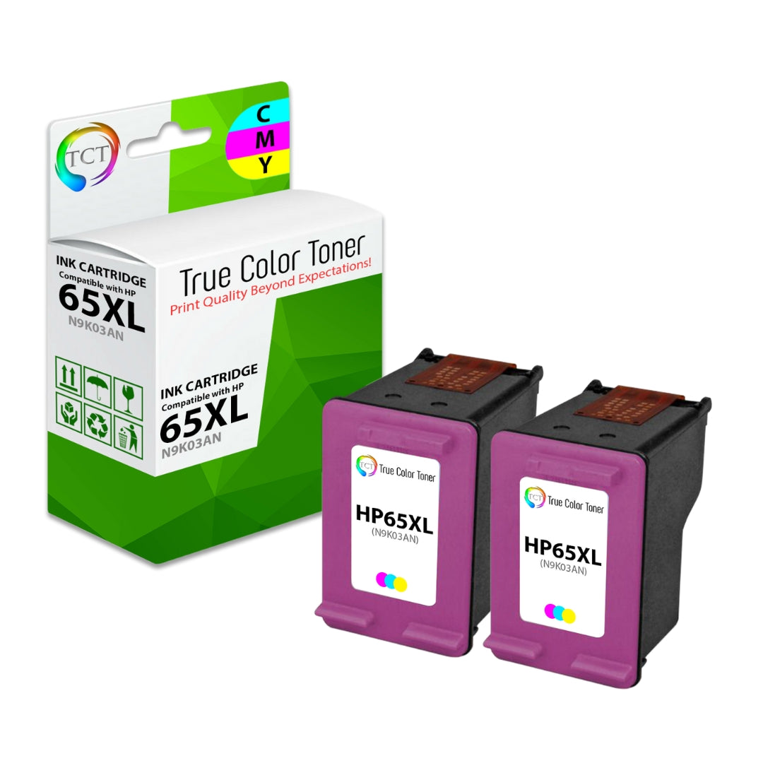 TCT Compatible Ink Cartridge Replacement for the HP 65XL Series - 2 Pack Color