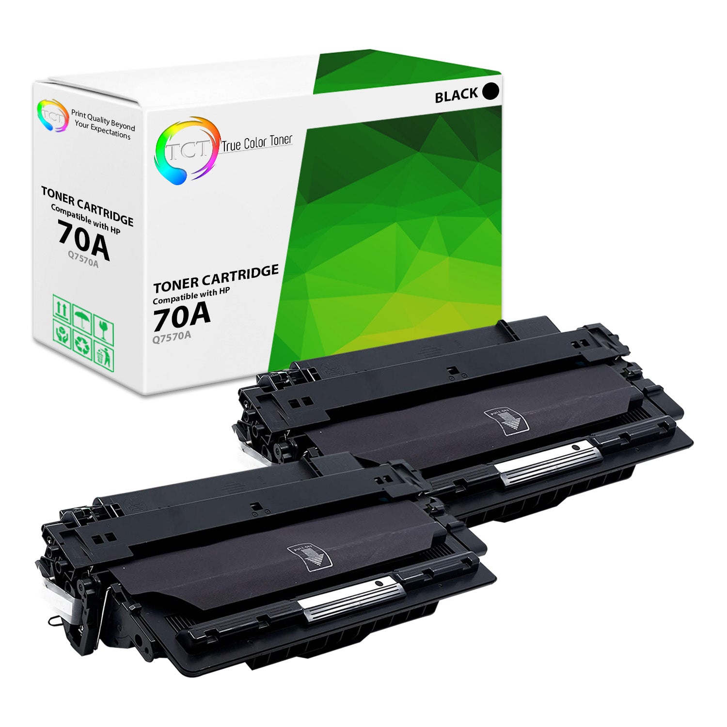 TCT Compatible Toner Cartridge Replacement for the HP 70A Series - 2 Pack Black