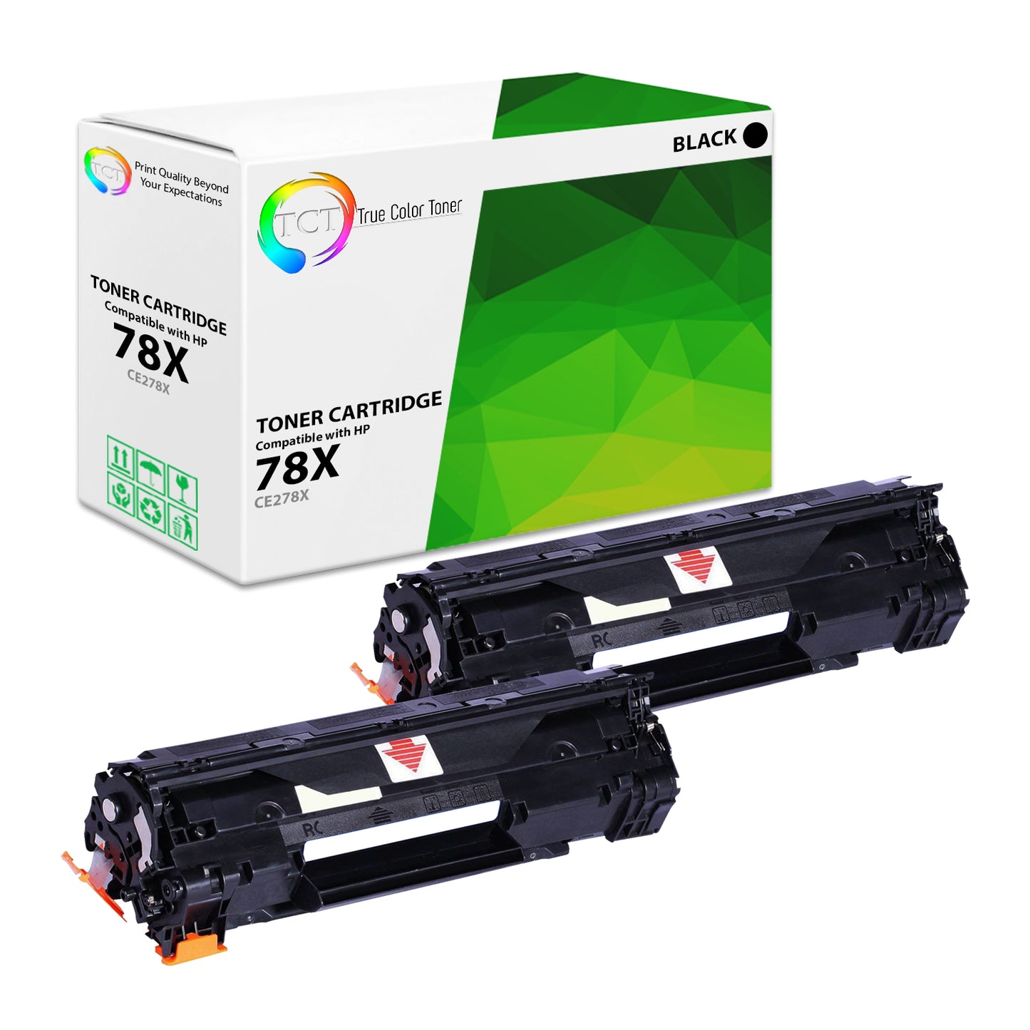 TCT Compatible High Yield Toner Cartridge Replacement for the HP 78X Series - 2 Pack Black
