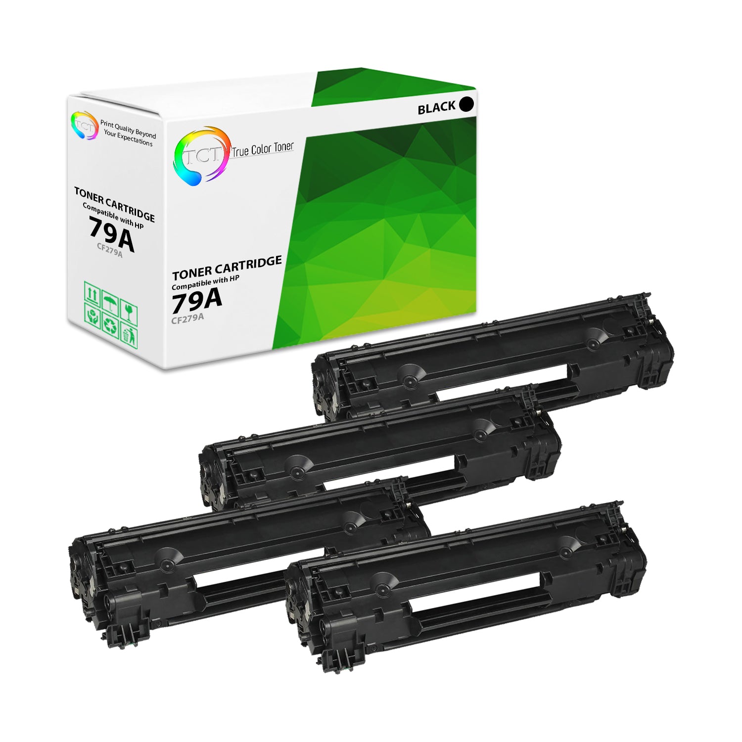 TCT Compatible Toner Cartridge Replacement for the HP 79A Series - 4 Pack Black