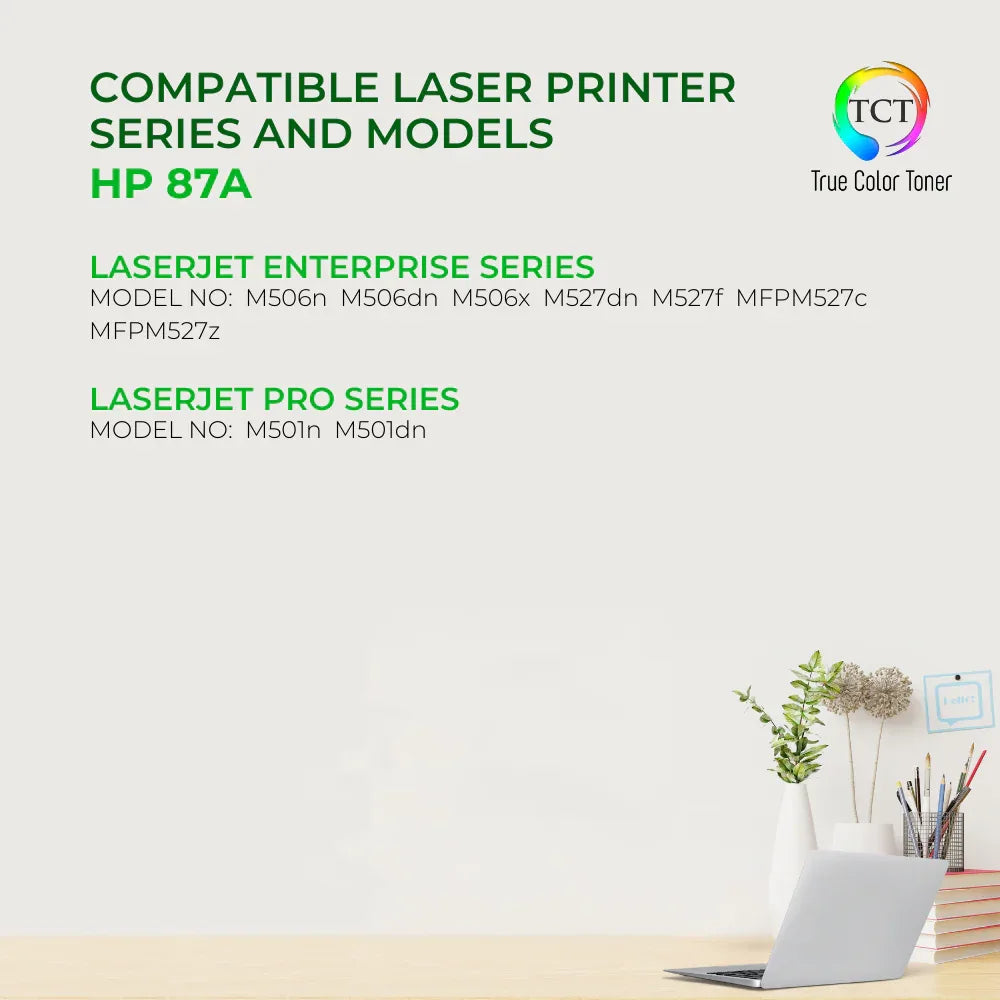 TCT 87A Toner Cartridge - TAA Compliant Compatible Replacement for HP 87A CF287A Black - True Color Toner