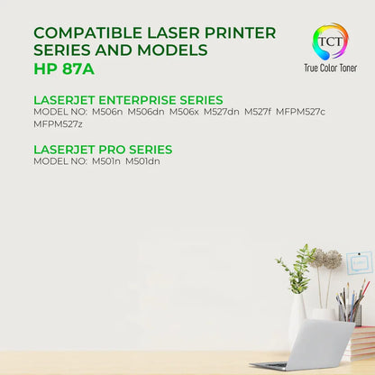 TCT 87A Toner Cartridge - TAA Compliant Compatible Replacement for HP 87A CF287A Black - True Color Toner