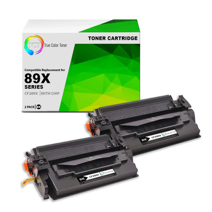 TCT 89X Toner Cartridge 2 Pack - Premium Compatible Replacement for HP 89X CF289X Black High Yield - True Color Toner