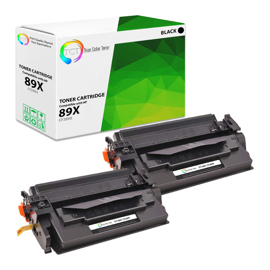 TCT Compatible High Yield Toner Cartridge Replacement for the HP 89X Series - 2 Pack Black