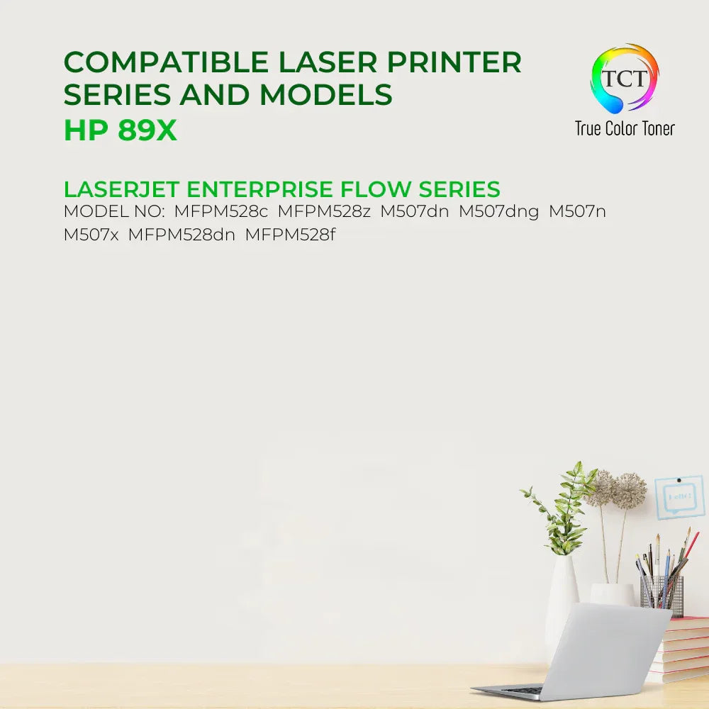 TCT 89X Toner Cartridge 2 Pack - Premium Compatible Replacement for HP 89X CF289X Black High Yield - True Color Toner