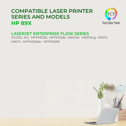TCT 89X Toner Cartridge 2 Pack - Premium Compatible Replacement for HP 89X CF289X Black High Yield - True Color Toner