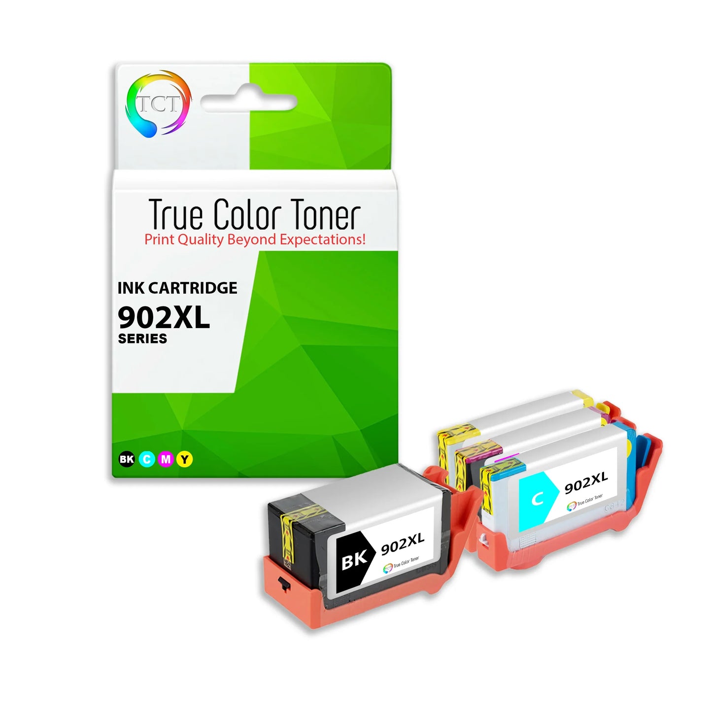TCT 902XL Ink Cartridge 4 Pack - Premium Compatible Replacement for HP 902XL 902 XL - True Color Toner