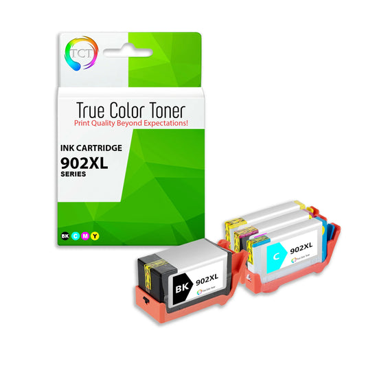 TCT 902XL Ink Cartridge 4 Pack - Premium Compatible Replacement for HP 902XL 902 XL - True Color Toner
