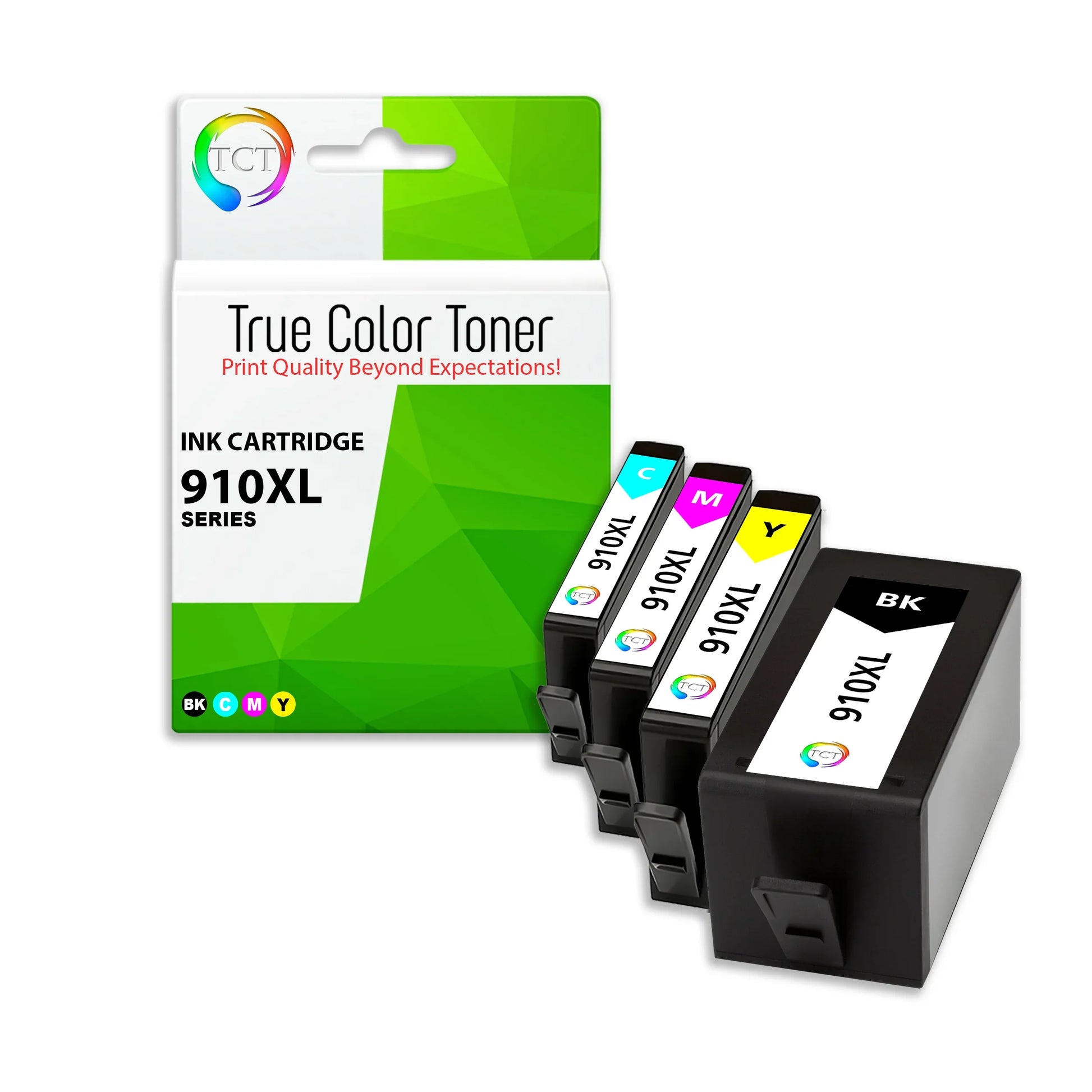 TCT 910XL Ink Cartridge 4 Pack - Premium Compatible Replacement for HP 910XL High Yield - True Color Toner