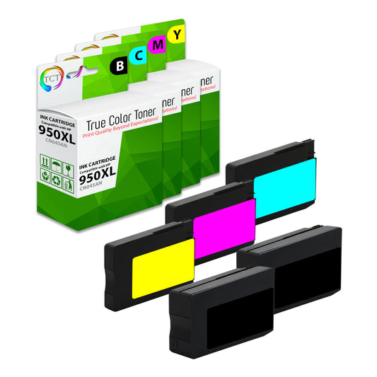 TCT Compatible Ink Cartridge Replacement for the HP 950XL Series - 5 Pack (B, C, M, Y)
