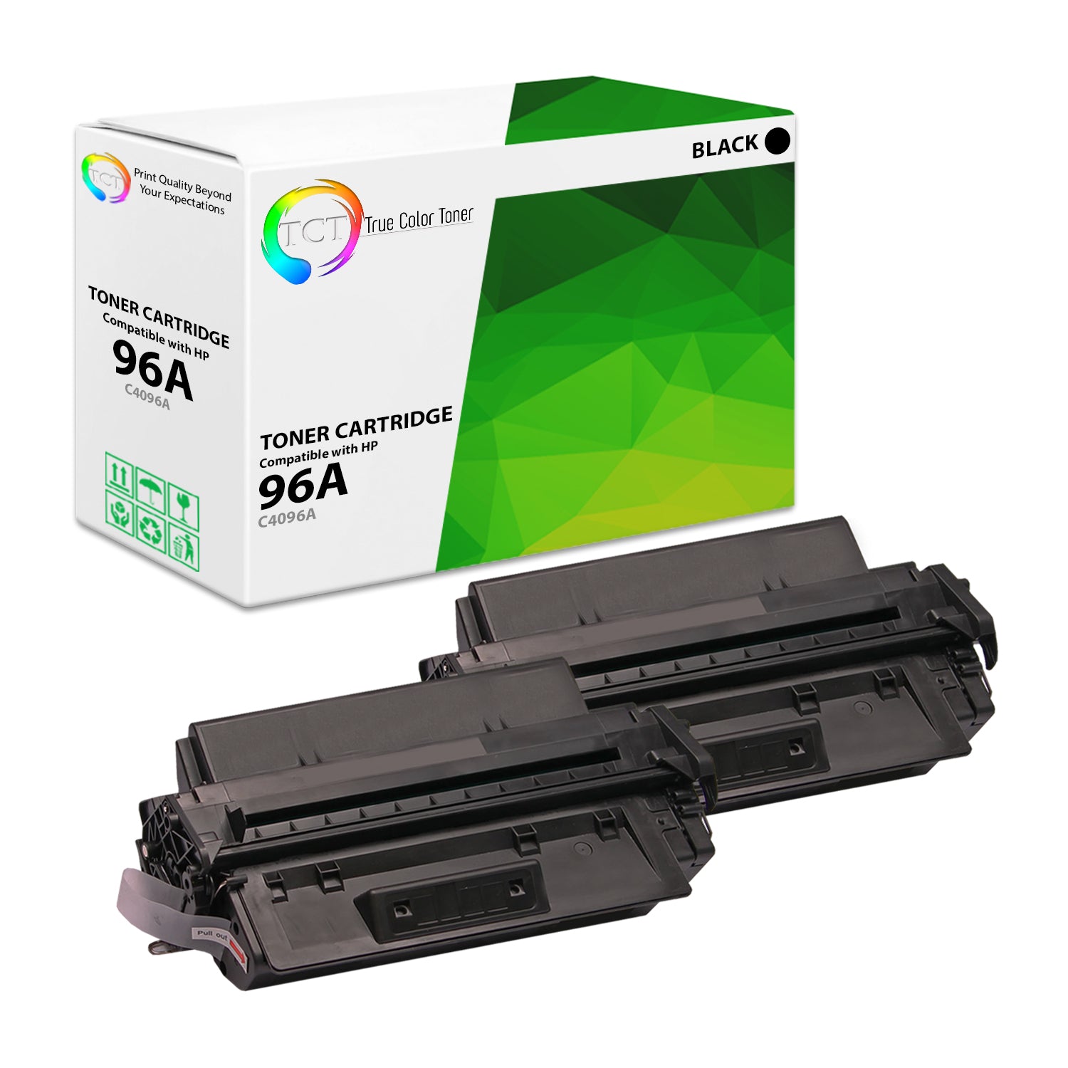 TCT Compatible Toner Cartridge Replacement for the HP 96A Series - 2 Pack Black