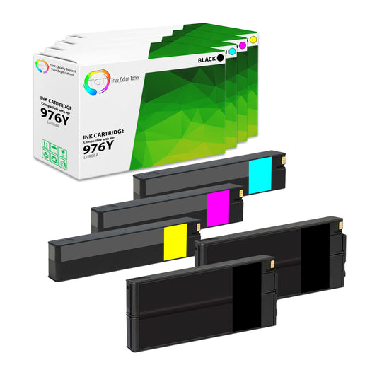 TCT Compatible Extra HY Ink Cartridge Replacement for the HP 976Y Series - 5 Pack (B, C, M, Y)