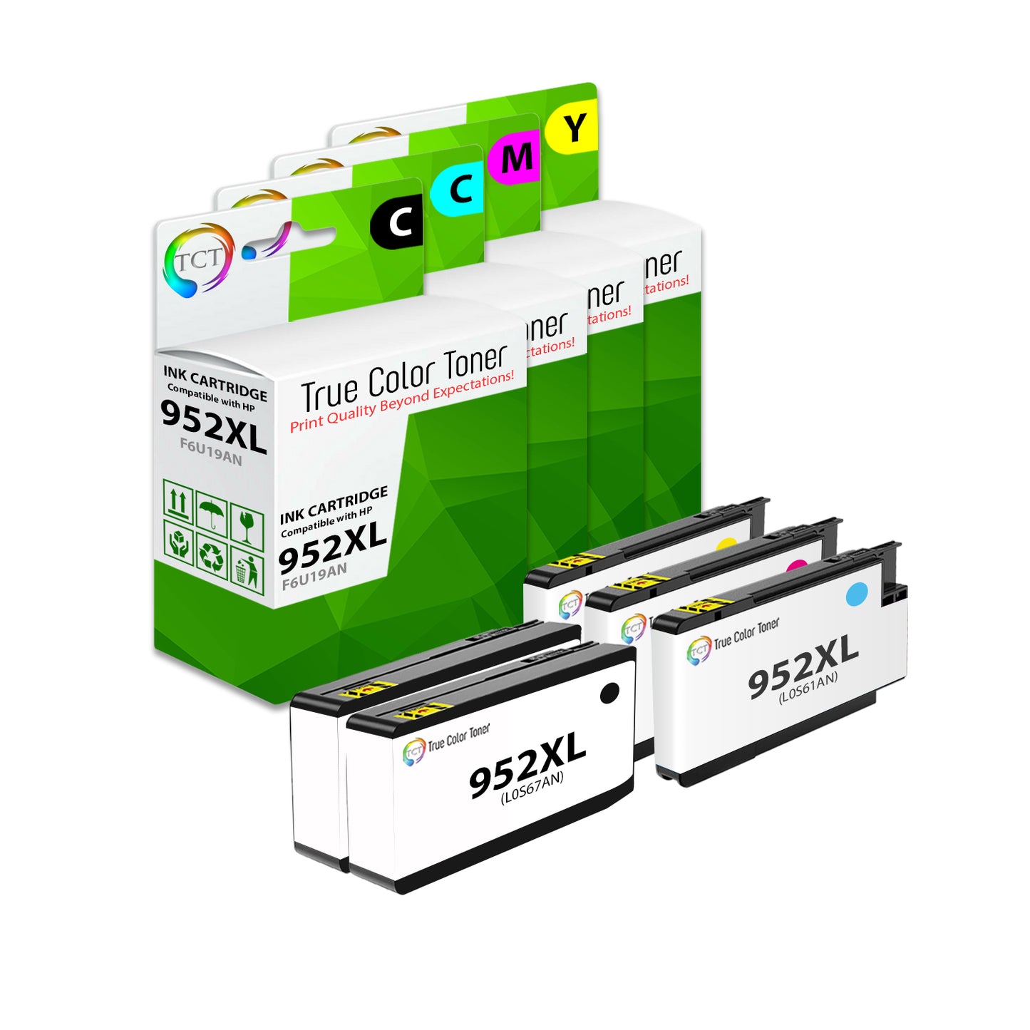 TCT Compatible Ink Cartridge Replacement for the HP 952XL Series - 5 Pack (B, C, M, Y)