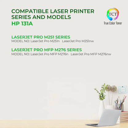 TCT 131A Toner Cartridge 4 Pack - Premium Compatible Replacement for HP 131A CF210A CF211A CF212A CF213A - True Color Toner