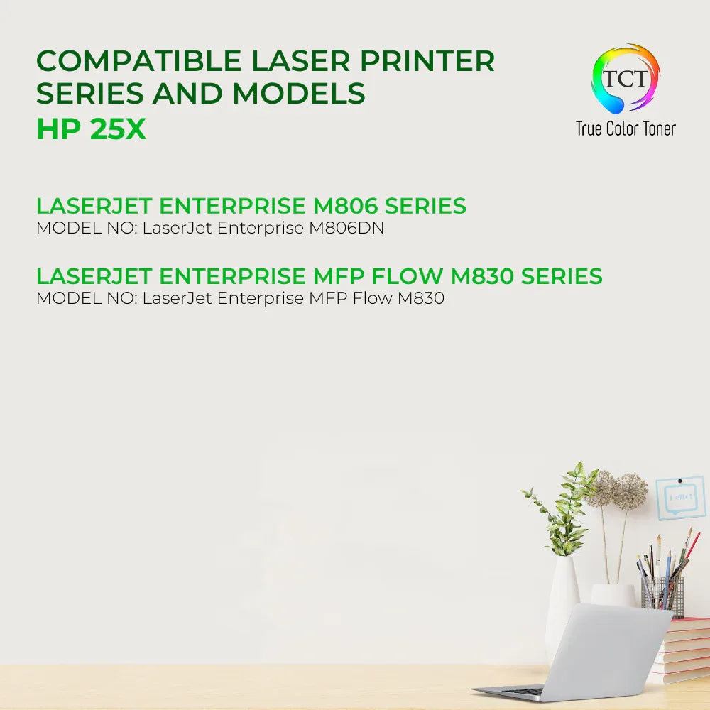 TCT 25X Toner Cartridge - TAA Compliant Compatible Replacement for HP 25X CF325X Black High Yield - True Color Toner