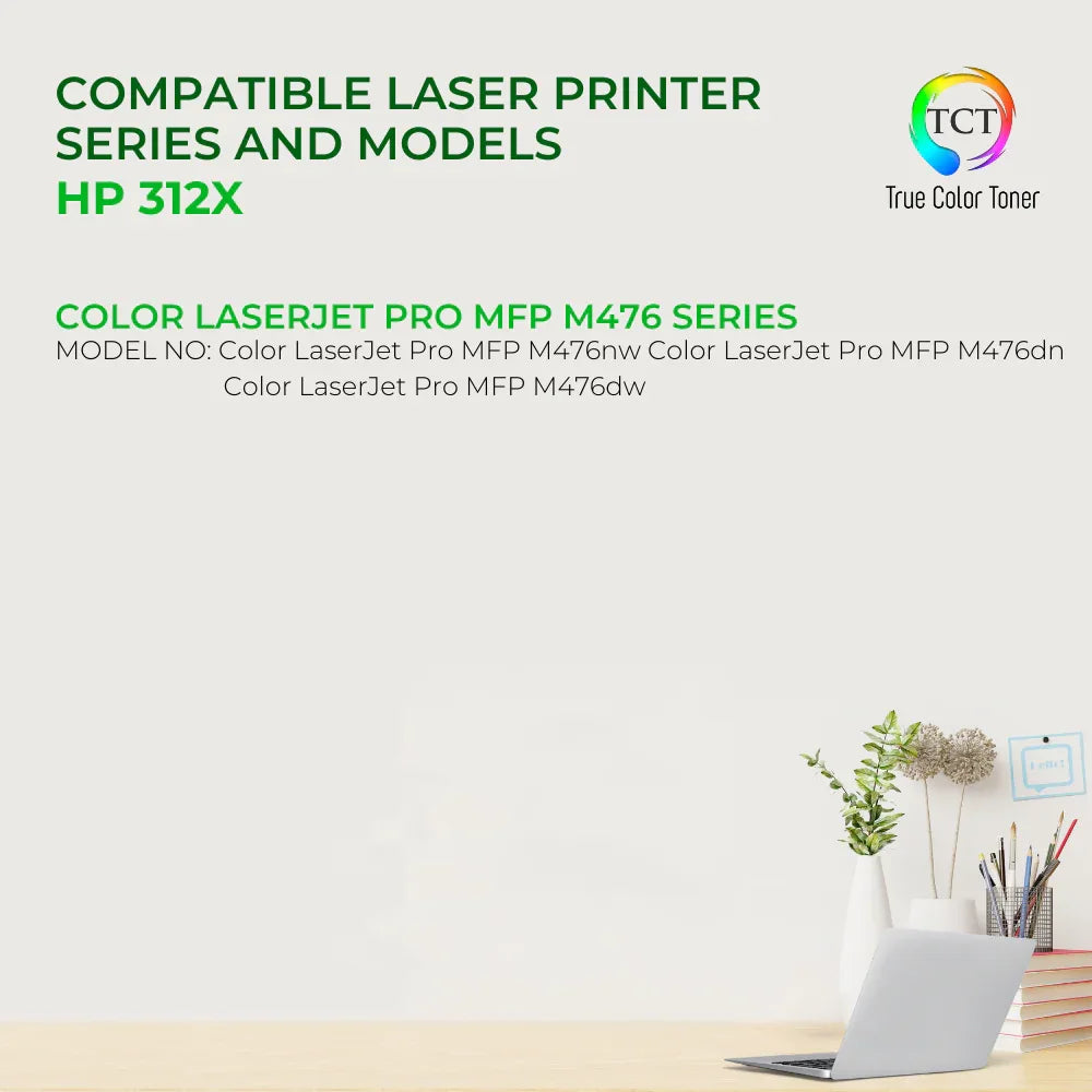 TCT 312X Black Toner Cartridge - TAA Compliant Compatible Replacement for HP 312X CF380X High Yield - True Color Toner
