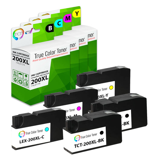 TCT Remanufactured HY Ink Cartridge Replacement for the Lexmark 200XL Series - 5 Pack (B, C, M, Y)