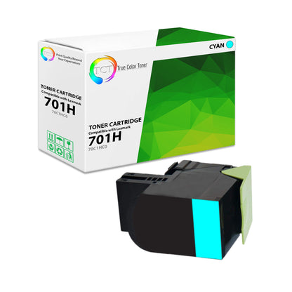 TCT Remanufactured Toner Cartridge Replacement for the Lexmark 701H Series - 1 Pack Cyan