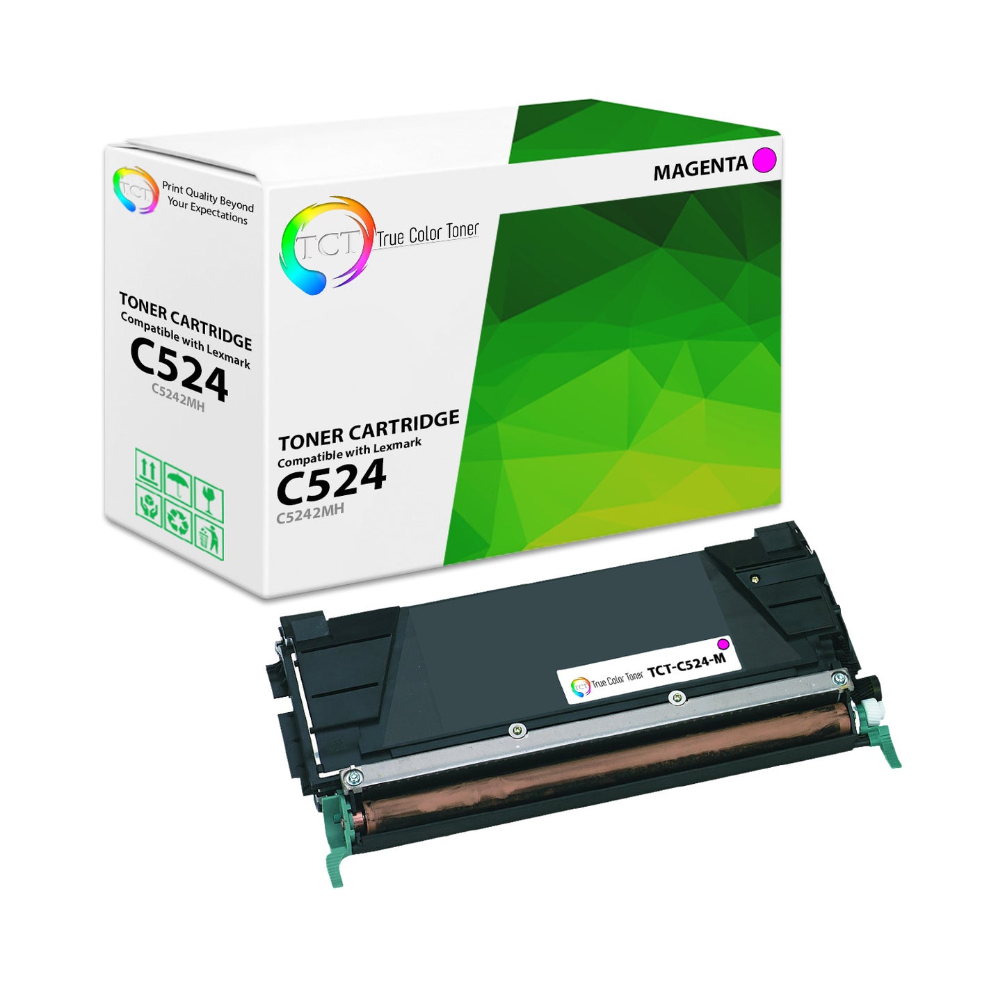 TCT Remanufactured HY Toner Cartridge Replacement for the Lexmark C524 Series - 1 Pack Magenta