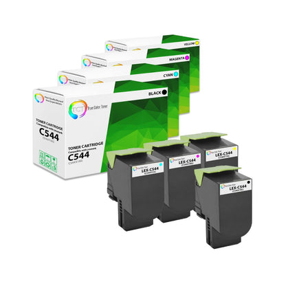 TCT Remanufactured HY Toner Cartridge Replacement for the Lexmark C544 Series - 4 Pack (BK, C, M, Y)
