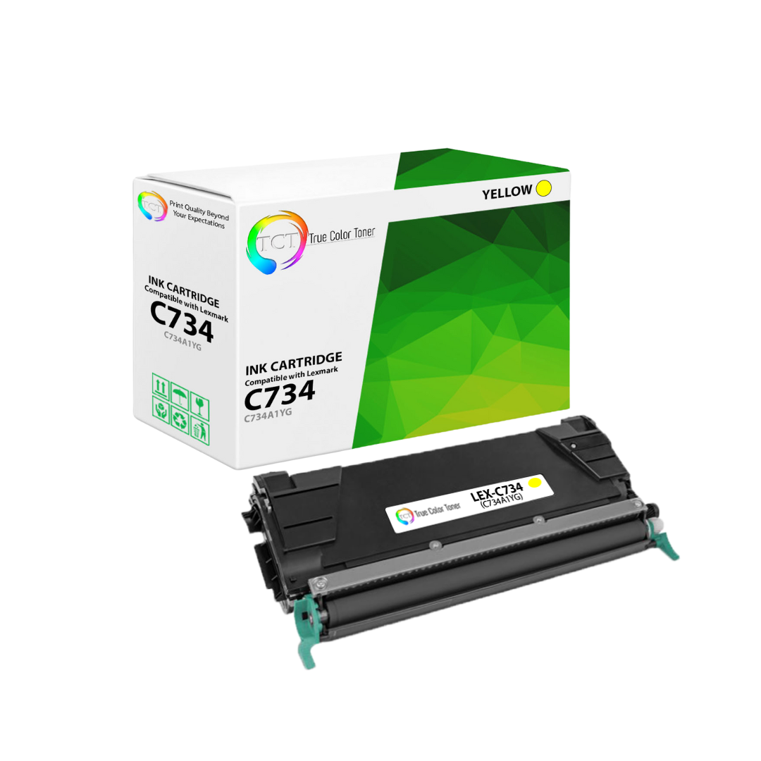 TCT Remanufactured Toner Cartridge Replacement for the Lexmark C734 Series - 1 Pack Yellow
