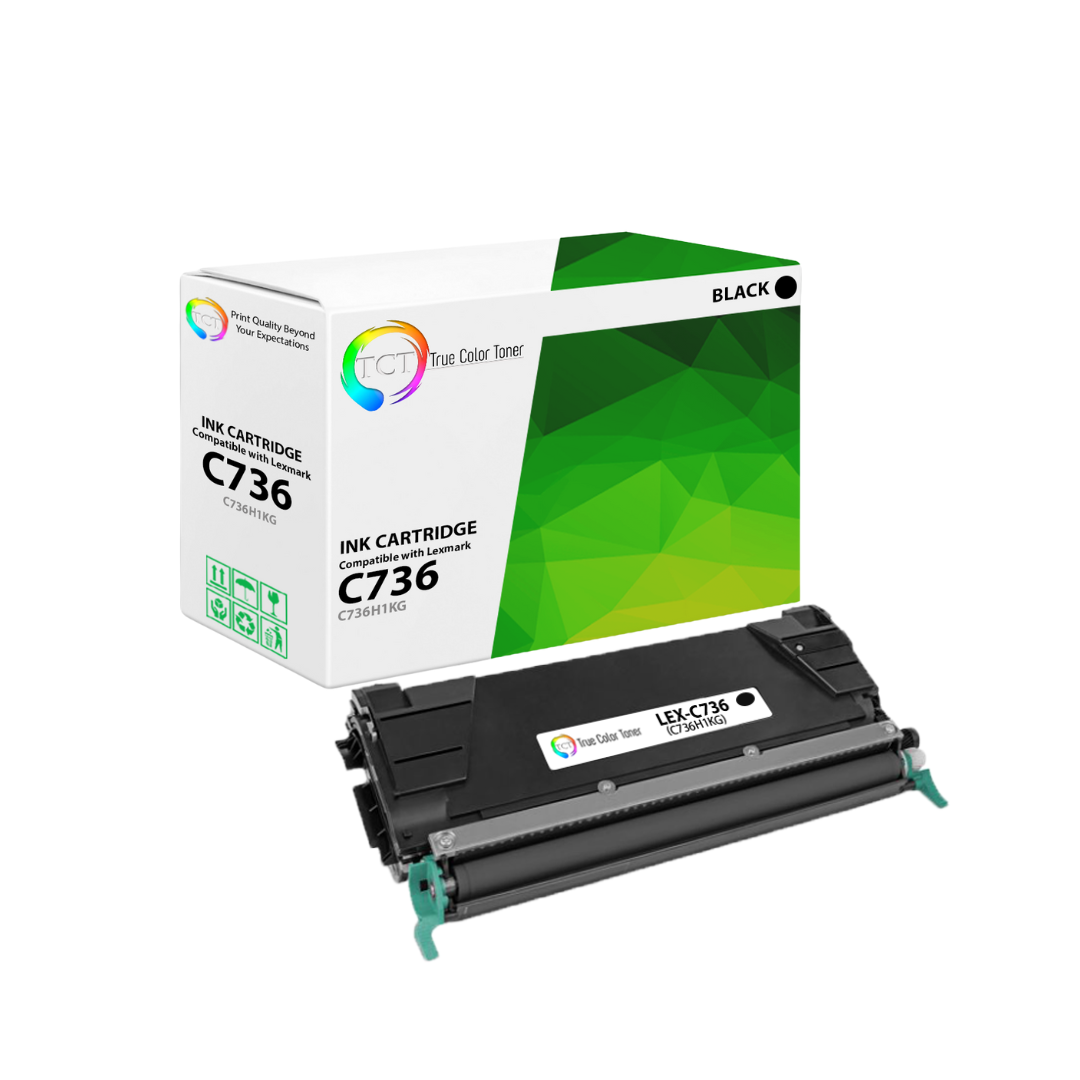 TCT Remanufactured High Yield Toner Cartridge Replacement for the Lexmark C736 Series - 1 Pack Black