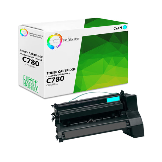 TCT Remanufactured High Yield Toner Cartridge Replacement for the Lexmark C780 Series - 1 Pack Cyan