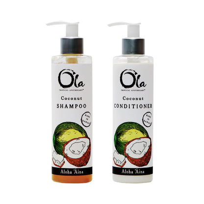 Ola Coconut Organic Shampoo and Conditioner Hair Pair Combo 8 fl oz