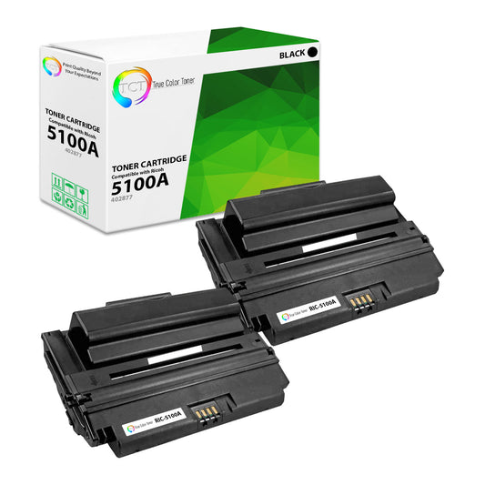 TCT Compatible Toner Cartridge Replacement for the Ricoh 5100A Series - 2 Pack Black