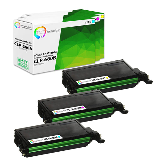 TCT Compatible Toner Cartridge Replacement for the Samsung CLP-660B Series - 3 Pack (C, M, Y)