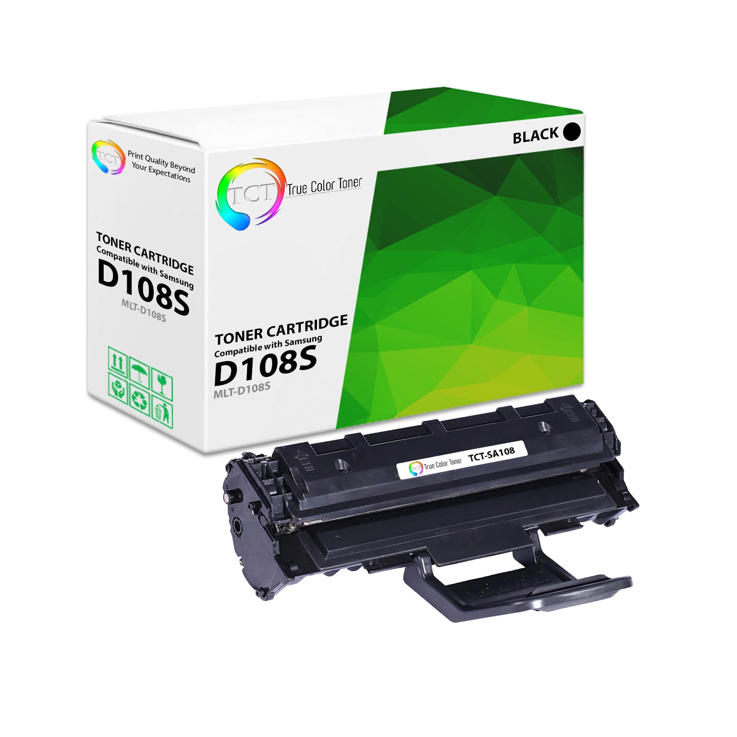 TCT Compatible Toner Cartridge Replacement for the Samsung MLTD108S Series - 1 Pack Black