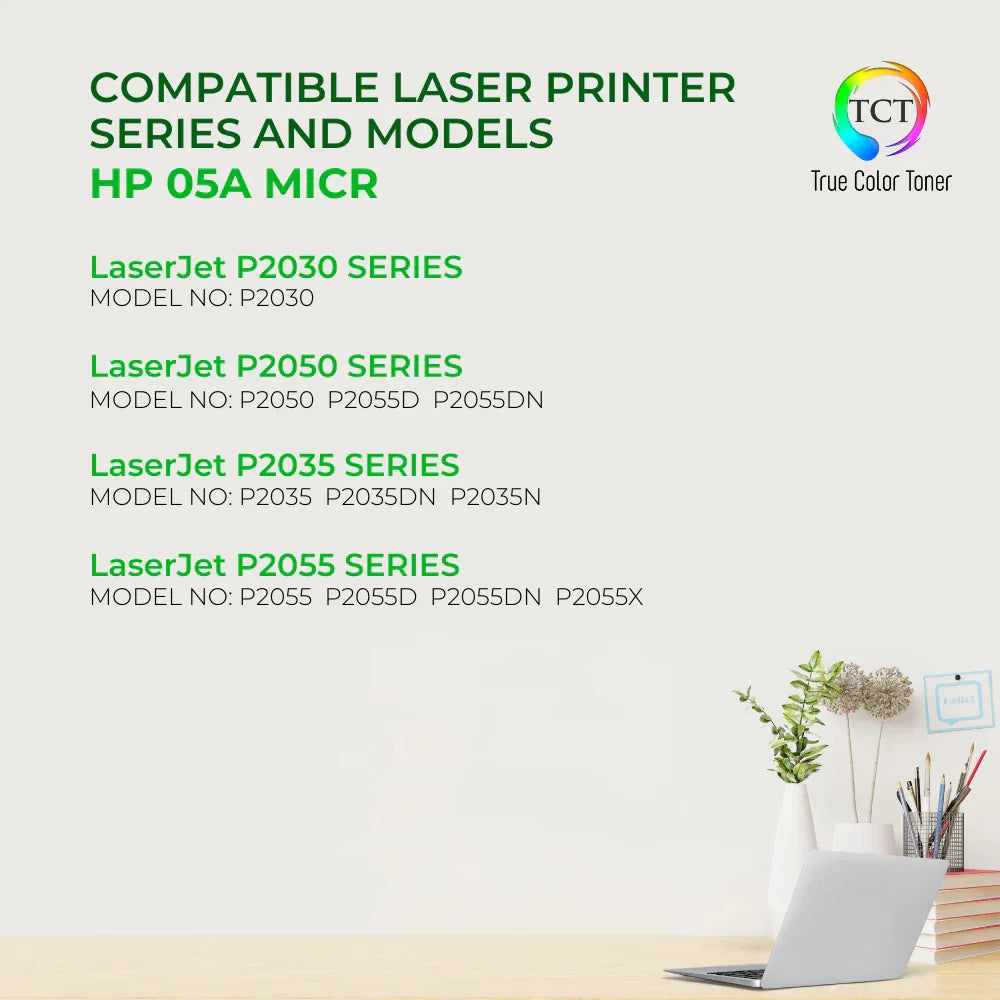 TCT 05X MICR Toner Cartridge - Premium Compatible Replacement for HP 05X CE505X MICR High Yield Black - True Color Toner