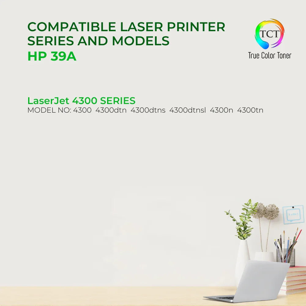 TCT 39A Toner Cartridge - TAA Compliant Compatible Replacement for HP 39A Q1339A Black - True Color Toner