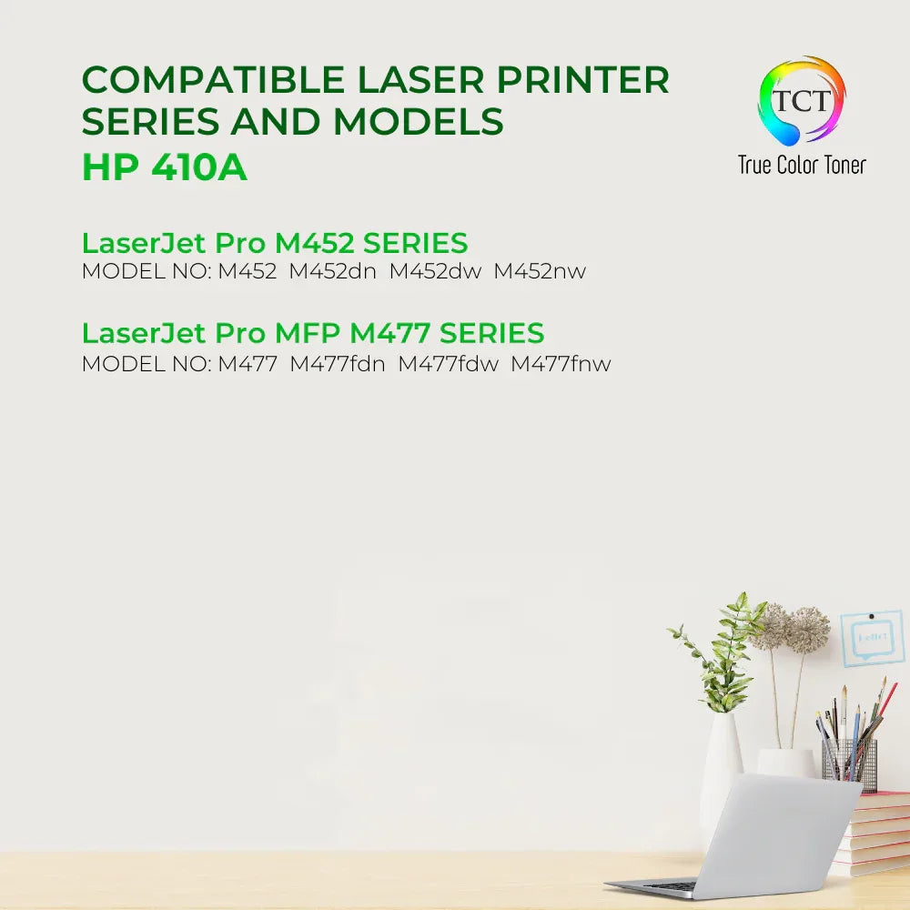 TCT 410A Cyan Toner Cartridge - TAA Compliant Compatible Replacement for HP 410A CF411A - True Color Toner