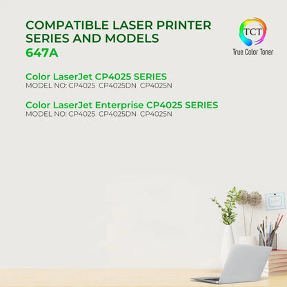 TCT 647A Black Toner Cartridge - TAA Compliant Compatible Replacement for HP 647A CE260A - True Color Toner