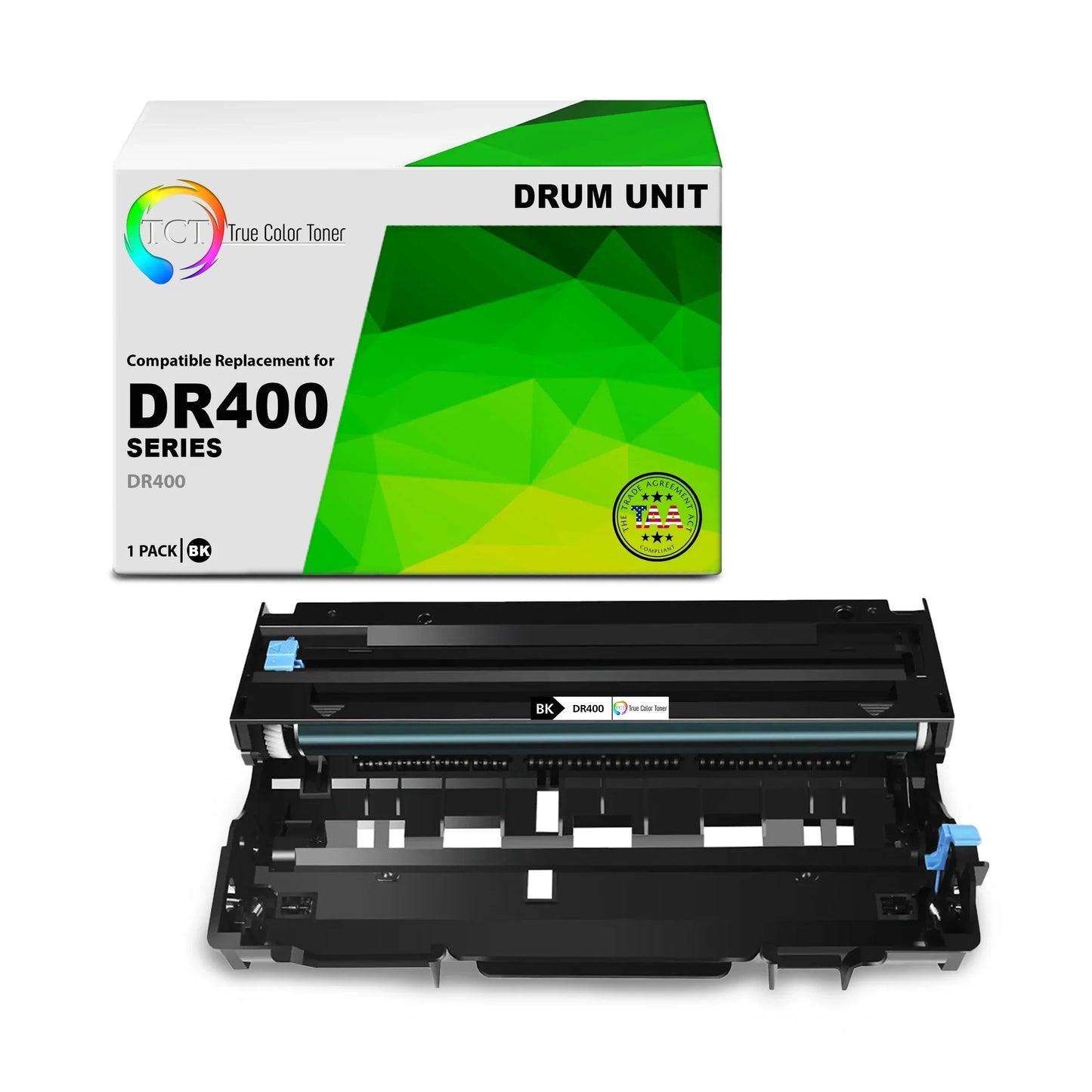 TCT DR400 Drum Unit - TAA Compliant Compatible Replacement for Brother DR-400 DR400 - True Color Toner