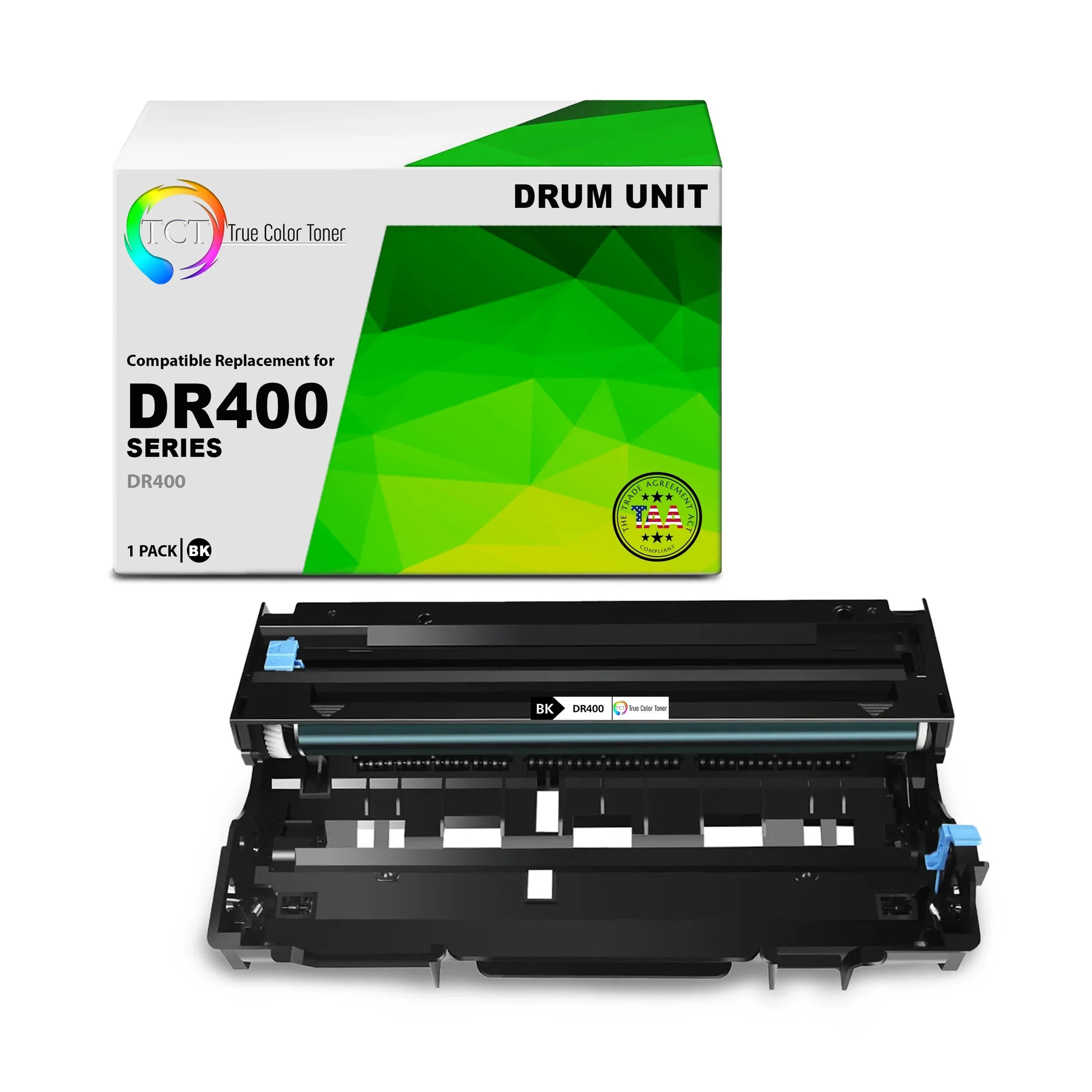 TCT DR400 Drum Unit - TAA Compliant Compatible Replacement for Brother DR-400 DR400 - True Color Toner