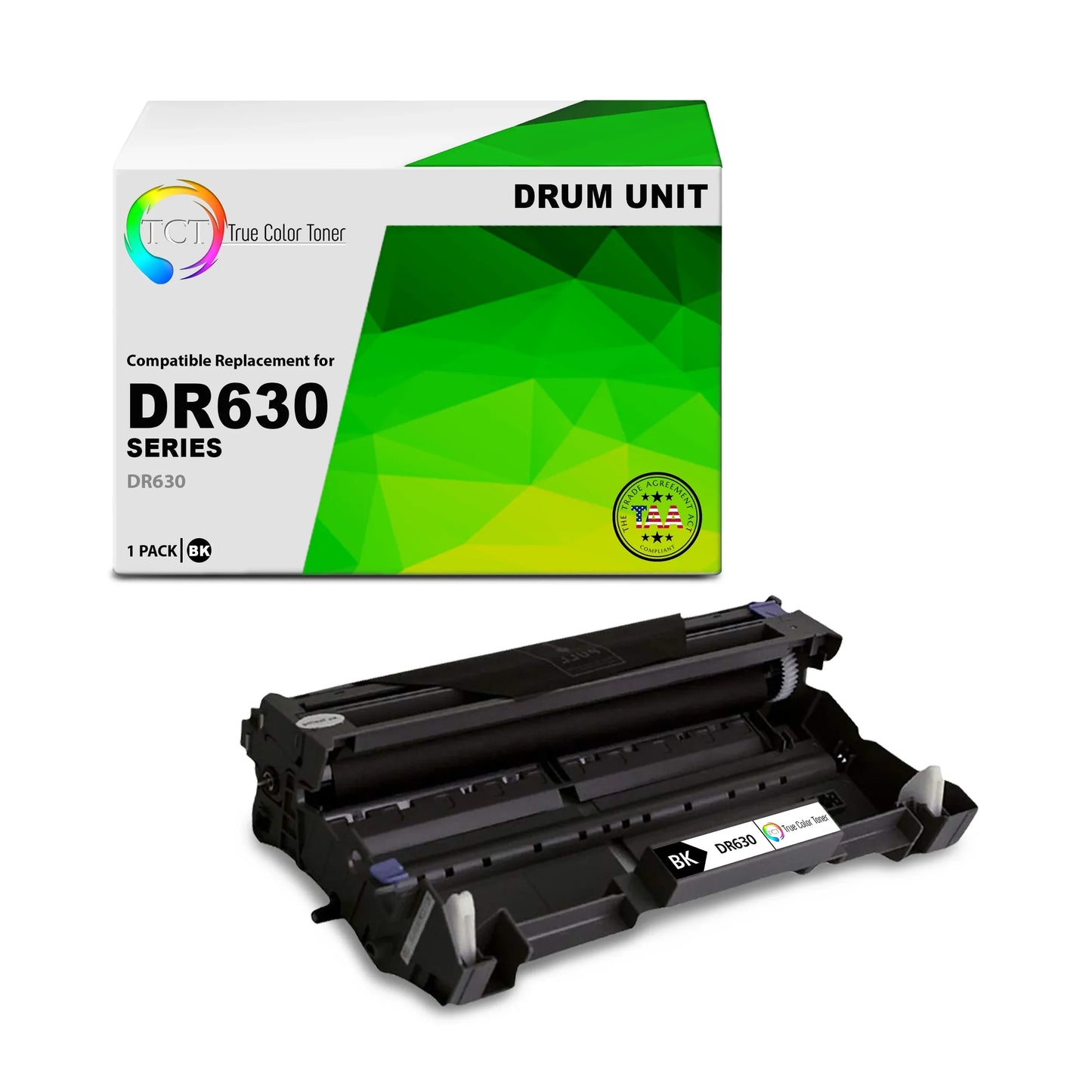 TCT DR630 Drum Unit - TAA Compliant Compatible Replacement for Brother DR-630 DR630 - True Color Toner
