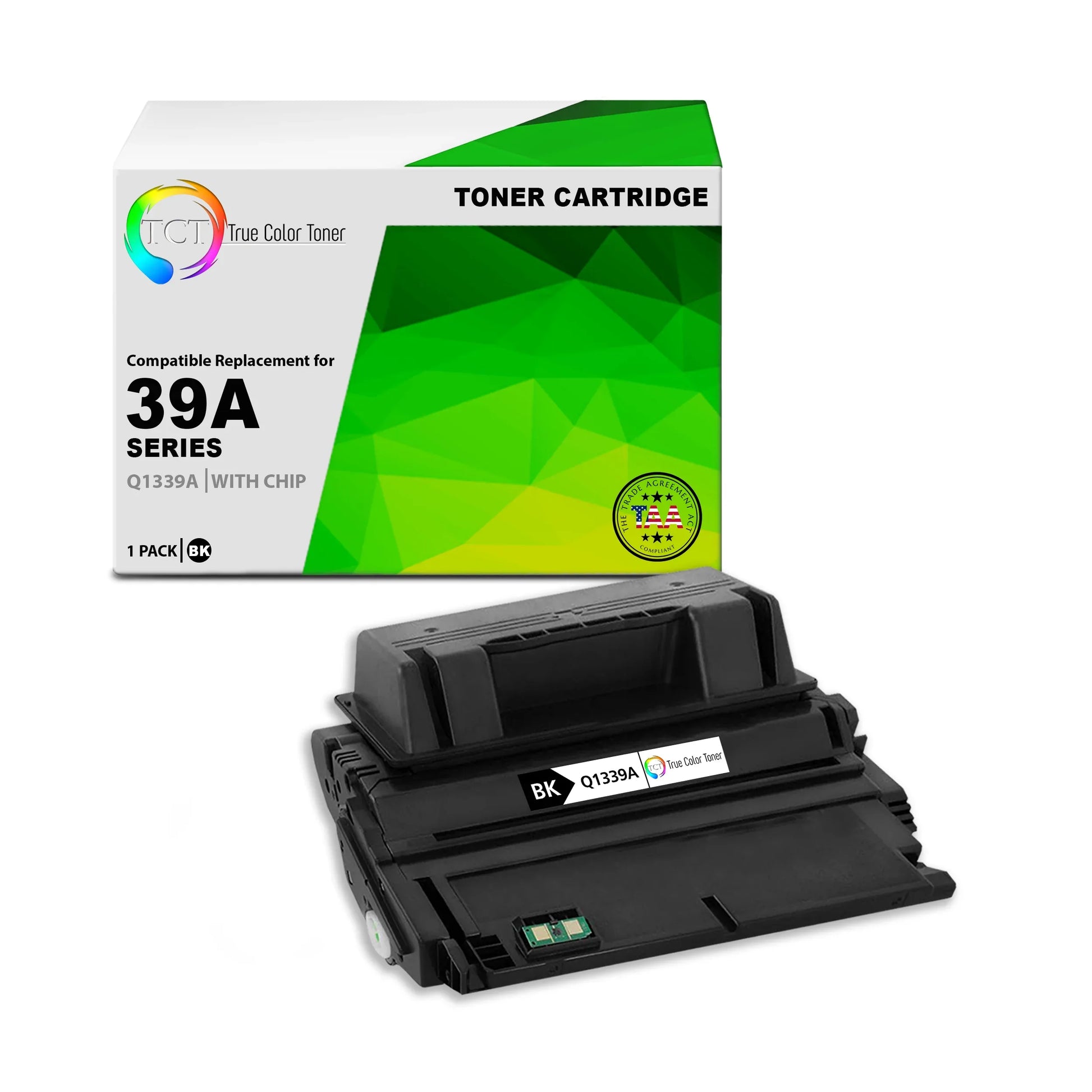 TCT 39A Toner Cartridge - TAA Compliant Compatible Replacement for HP 39A Q1339A Black - True Color Toner