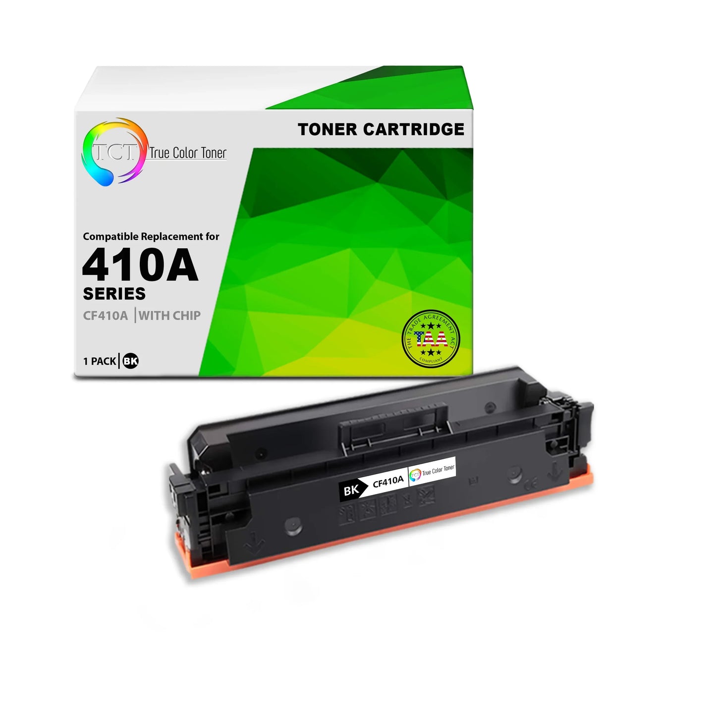 TCT 410A Black Toner Cartridge - TAA Compliant Compatible Replacement for HP 410A CF410A - True Color Toner