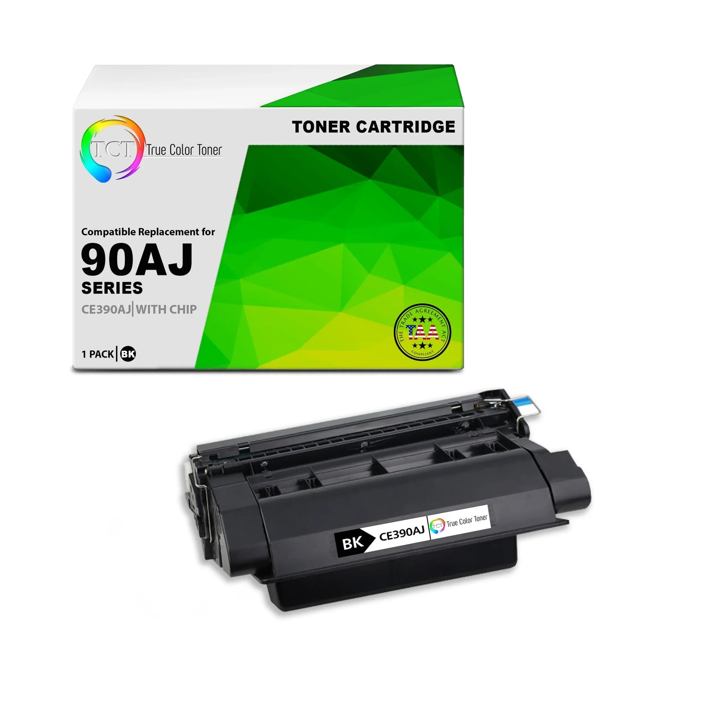 TCT 90AJ Jumbo Toner Cartridge - TAA Compliant Compatible Replacement for HP 90AJ CE390AJ Jumbo Yield Black - True Color Toner