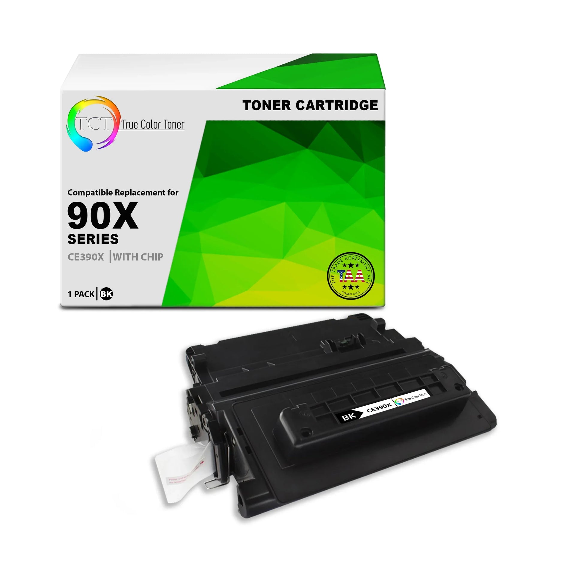 TCT 90X Toner Cartridge - TAA Compliant Compatible Replacement for HP 90X CE390X Black High Yield - True Color Toner
