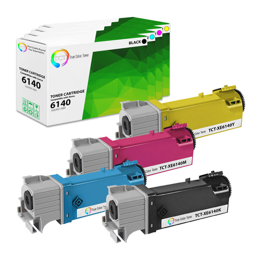 TCT Compatible Toner Cartridge Replacement for the Xerox 6140 Series - 4 Pack (BK, C, M, Y)